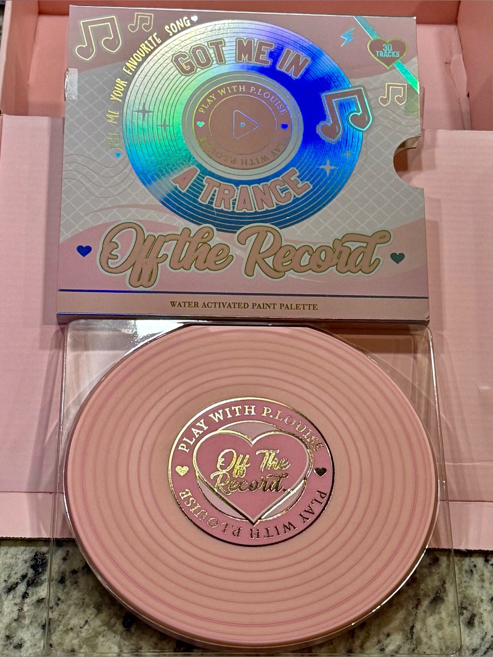 P Louise “Off The Record”Pink Record Water-Activated Paint Palette.  New.  Rare.